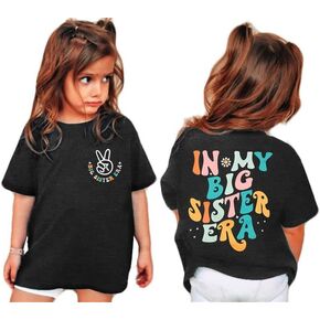 Big Sister Shirt Toddler in My Big Sister Era Tees Shirt Concert Letter Print T Shirt Retro Girls Short Sleeve Tops