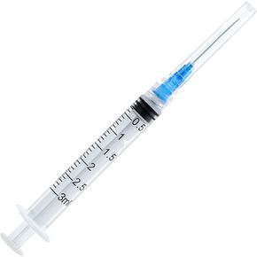 3ml Plastic Syringe with 23 Gauge 1 Inch,Individually Wrapped,Pack Of 20
