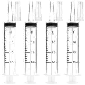 4 Pack 30ml Syringes with Needle 18G 1.5", Sterile Luer Lock Syringe Individually Packaged for Labs, Liquid Measuring,Oil or Glue Applicator