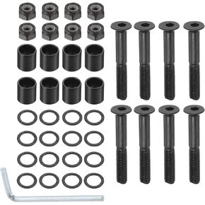 PATIKIL Skateboard Hardware Kit Desk Mounting Screws Axle Nuts Hex Key Set with Washers Spacers for Skateboard Truck Wheel