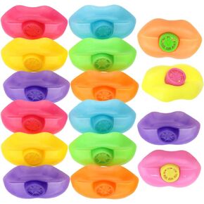NUOBESTY 20PCS Plastic Lip Shaped Whistles Blowing Lip Whistles Loud Crisp Sound Whistle Noisemakers for Party Favors(Random Color)