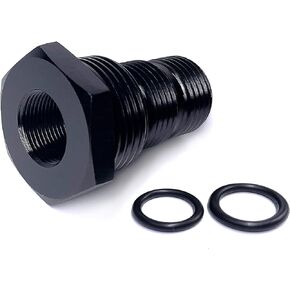 Aluminum Flare Reducing Hose Union Adapter Female to Male NPT Thread Reducer Fuel Line Fitting Straight Black