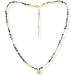MEIYACA Beaded Necklaces For Women Dainty Turquoise Stone 18K Gold Silver plated Brass Adjustable Bohemia Boho Trendy Gifts