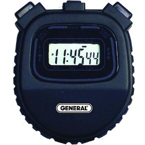 General Tools SW269 Sport Timer, Stopwatch with Clock , Black