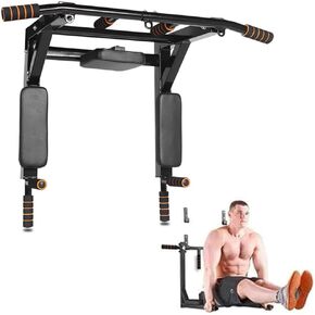 STARBRILLIANT Pull Up Bar Wall Mounted Chin Up Bar Wall Mount Multifunctional Dip Station for Indoor Home Gym Workout,Power Tower Set Training Equipment Fitness Dip Stand Supports to 440 Lbs
