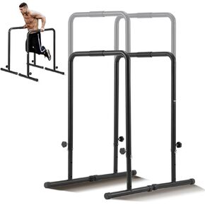 VEVOR Dip Bars, 440 lbs Capacity, Heave Duty Dip Stand Station with Adjustable Height, Fitness Workout Dip Bar Station Stabilizer Parallette Push Up Stand, Parallel Bars for Strength Training Home Gym