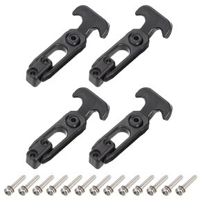 uxcell 4 Set Rubber Flexible T-Handle Draw Latches 4.4 Inch Latch Hasp for Tool Box, Cooler, Golf Cart, Engineering Machine Hood, Black