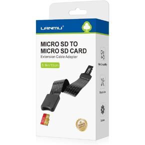 LANMU Micro SD to Micro SD Card Extension Cable Adapter Flexible Extender Compatible with Ender 3 Pro/Ender 3/Ender 3 V2/Ender 5 Plus/Ender 5 Pro/CR-10S Pro/Raspberry Pi(5.9in/15cm)