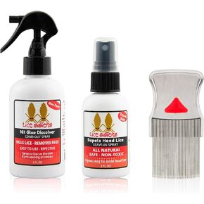 Lice Sisters Lice Treatment and Prevention Kit, Small - Nit Glue Dissolver, Repel Lice Prevention Spray and Comb for Nit and Lice Free Hair