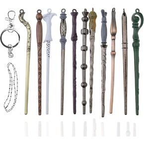 SpyShop Mini Magice Keychian Wands Set -11PCS /Set Creative Cosplay Magic Wands Stick with Metal Core Magical Wands with Keychain Necklace Collection Set in Kuwait