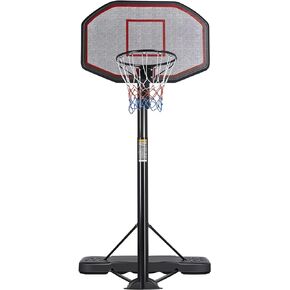Yaheetech 7-10ft Basketball Hoop System Portable Removeable Basketball Hoop & Goals Outdoor/Indoor Adjustable Height Basketball Set for Youth/Adults w/Wheels,43 Inch Backboard