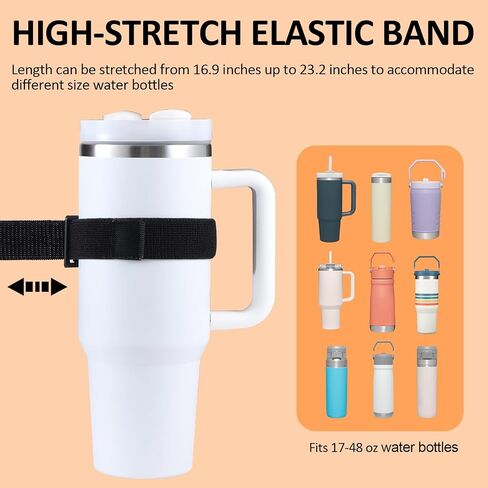 HCVUINL Silicone Water Bottle Pouch with 5 Charms, Water Bottle Handheld Caddy for Quencher Adventure 40oz & Stanley IceFlow 20oz 30oz,Tumbler Pouch Sports Gym Bottle Accessories,White in Saudi Arabia