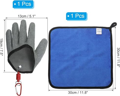 PATIKIL Fishing Gloves with Alloy Magnet Release Towels Fisherman Professional Catch Fish Glove Non-Slip Puncture Resistant Gloves for Handling Catching Cleaning in Saudi Arabia