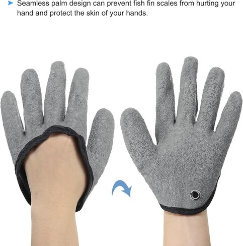 PATIKIL Fishing Gloves with Alloy Magnet Release Towels Fisherman Professional Catch Fish Glove Non-Slip Puncture Resistant Gloves for Handling Catching Cleaning in Saudi Arabia