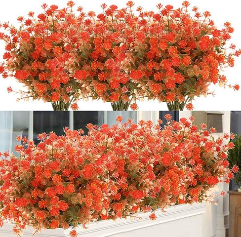 ArtBloom 8 حزم في الهواء الطلق خشب البقس الاصطناعي المقاوم للأشعة فوق البنفسجية ينبع وهمية النباتات، والخضراء البلاستيكية فو للداخلية خارج النباتات المعلقة حديقة الشرفة نافذة مربع المنزل الزفاف ديكور مزرعة in Kuwait