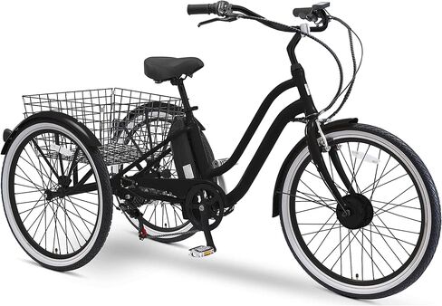 sixthreezero EVRYjourney Adult Electric Tricycle, 7-Speed Step Through eTrike 3 Wheel eBike, 250 Watt Motor, 26 Inch Wheels, Navy in Saudi Arabia