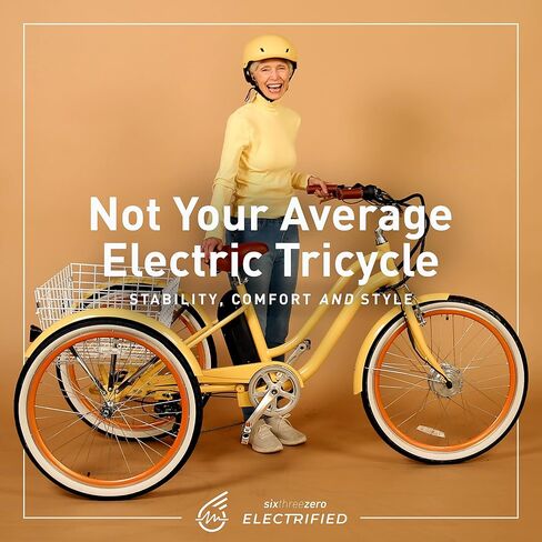 sixthreezero EVRYjourney Adult Electric Tricycle, 7-Speed Step Through eTrike 3 Wheel eBike, 250 Watt Motor, 26 Inch Wheels, Navy in Saudi Arabia