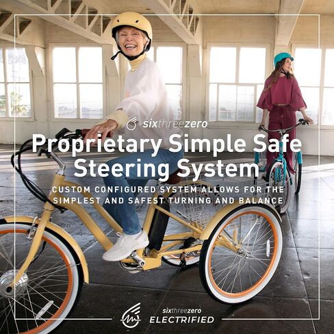 sixthreezero EVRYjourney Adult Electric Tricycle, 7-Speed Step Through eTrike 3 Wheel eBike, 250 Watt Motor, 26 Inch Wheels, Navy in Saudi Arabia
