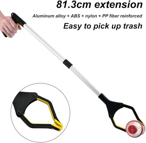 Ezweiji Grabber Reacher Tool,360° Swivel Lightweight Extra Long Handy Trash Claw Grabber Grabbers for Seniors for Trash Pick Up in Kuwait