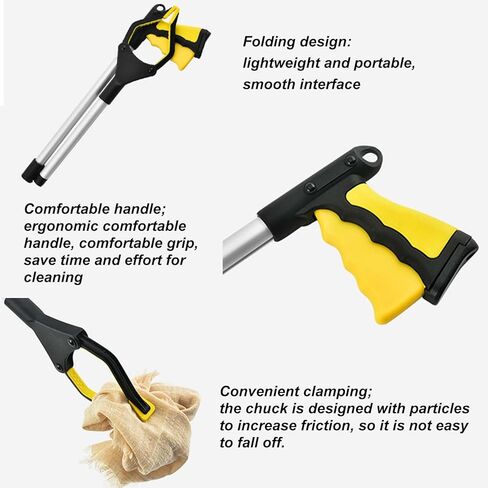 Ezweiji Grabber Reacher Tool,360° Swivel Lightweight Extra Long Handy Trash Claw Grabber Grabbers for Seniors for Trash Pick Up in Kuwait