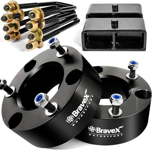طقم رفع التسوية الكامل Bravex 3 بوصة أمامي و2 بوصة خلفي لسيارة 2007-2020 Chevy Silverado 1500 GMC Sierra 1500، بديل لمجموعة التسوية 3 بوصة + طقم التسوية 2 بوصة in Kuwait
