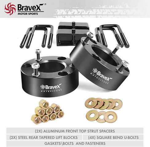 طقم رفع التسوية الكامل Bravex 3 بوصة أمامي و2 بوصة خلفي لسيارة 2007-2020 Chevy Silverado 1500 GMC Sierra 1500، بديل لمجموعة التسوية 3 بوصة + طقم التسوية 2 بوصة in Kuwait