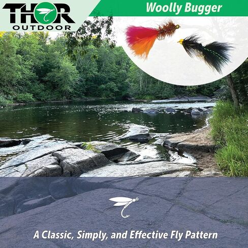 Thor Outdoor BH Woolly Bugger - Wet Fly Fishing Streamer Flies for Bass, Panfish, Trout in Saudi Arabia