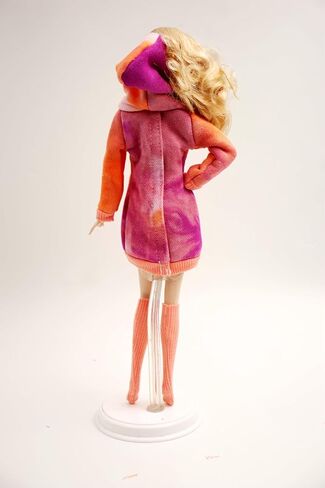 [فستان مصنوع يدويًا يناسب الدمية العادية والمتعرجة مقاس 12 بوصة] فستان بغطاء للرأس ملون برتقالي أرجواني من Cora Gu / ملابس كاجوال مع جورب مناسب لدمية عصرية مقاس 12 بوصة [الدمية غير متضمنة] in Kuwait