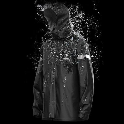 LIXADA Men Motorcycle Rain Suit Outdoor Reflective Waterproof Rain Jacket and Pants Rain Gear for Bike Riding Cycling in Saudi Arabia