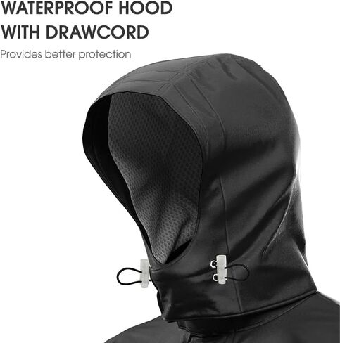 LIXADA Men Motorcycle Rain Suit Outdoor Reflective Waterproof Rain Jacket and Pants Rain Gear for Bike Riding Cycling in Saudi Arabia