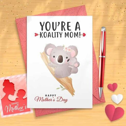 Cute Koala Pun Card - Funny Mother's Day, Personalised Card, Happy Mothers Card, Mothers Day Card, Card For Mom Grandma, First Mothers Day [00492] in Saudi Arabia