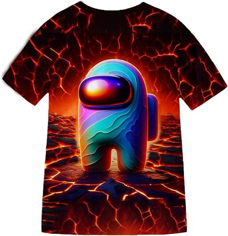 Little Big Kids Girls Boys T-Shirts,Summer Game Shirts Short Sleeve T-Shirts,Graphic Colorful T-Shirts for 4-14 in Saudi Arabia