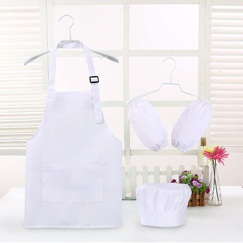 ccHuDE 2 Pcs Kids Chef Apron Hat Children Cooking Apron Adjustable Baking Apron Child Painting Aprons for Toddler in Saudi Arabia