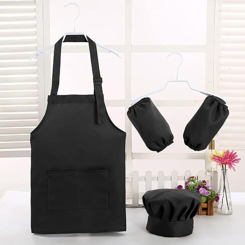 ccHuDE 2 Pcs Kids Chef Apron Hat Children Cooking Apron Adjustable Baking Apron Child Painting Aprons for Toddler in Saudi Arabia
