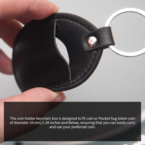 CHIMUYU Coin Holder Keychain Leather Key Chain Coin Display Storage Box Case for Challenge Coin, Collectible Coins, Commemorative Coins and Medals of 34 mm/1.34 inches and Below (1) in Saudi Arabia