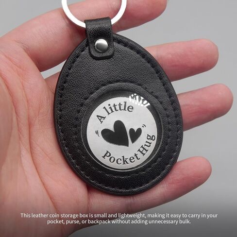 CHIMUYU Coin Holder Keychain Leather Key Chain Coin Display Storage Box Case for Challenge Coin, Collectible Coins, Commemorative Coins and Medals of 34 mm/1.34 inches and Below (1) in Saudi Arabia