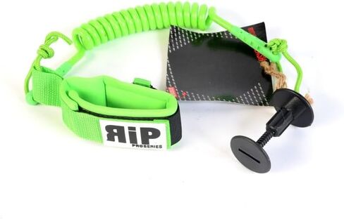 RIP Pro Series Coiled Bodyboard Wrist Leash – Premium Coiled Bicep/Elbow Leash w/Plug - Adjustable, Comfortable, EZ Fit, Neoprene Cuff, Strong, Durable Cord, Leash Rope – 5.5mm Thick in Saudi Arabia