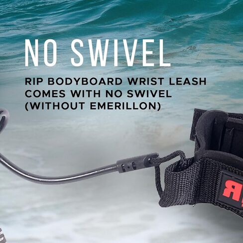 RIP Pro Series Coiled Bodyboard Wrist Leash – Premium Coiled Bicep/Elbow Leash w/Plug - Adjustable, Comfortable, EZ Fit, Neoprene Cuff, Strong, Durable Cord, Leash Rope – 5.5mm Thick in Saudi Arabia