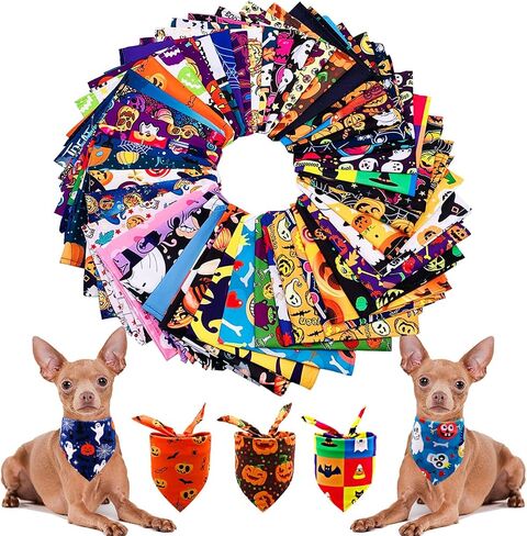 PET SHOW 50Pcs Paw Pattern Dog Bandanas Bulk Washable Puppy Girl Boy Triangle Bibs Accessories for Small Medium Dogs Cats Pets in Saudi Arabia