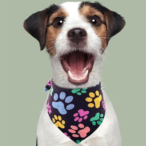PET SHOW 50Pcs Paw Pattern Dog Bandanas Bulk Washable Puppy Girl Boy Triangle Bibs Accessories for Small Medium Dogs Cats Pets in Saudi Arabia