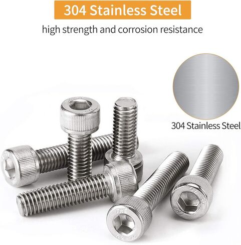 VIGRUE 840 PCS M2.5 x 4/6/8/10/12/16/20/25mm Hex Button and Socket Head Cap Screws Nuts Washers Assortment Kit with Storage Box in Saudi Arabia