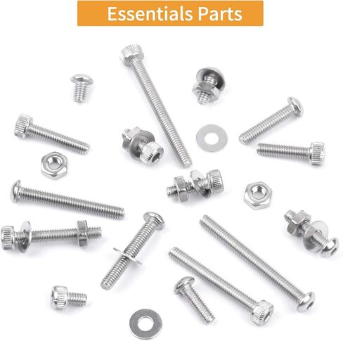 VIGRUE 840 PCS M2.5 x 4/6/8/10/12/16/20/25mm Hex Button and Socket Head Cap Screws Nuts Washers Assortment Kit with Storage Box in Saudi Arabia