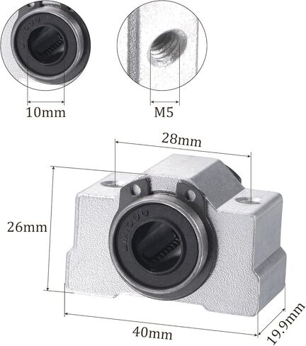 Kozelo 4pcs SCV10UU Linear Slide Blocks, [10mm Bore] Steel Linear Motion Bearing for CNC Machines Packaging Equipment 3D Printers Use in Saudi Arabia