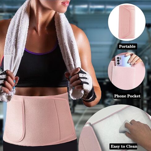 IMAGERIO مشذب الخصر للعرق للنساء والرجال، حزام تدريب الخصر للتدريب، حزام الجسم النحيف لفقدان الوزن، لف البطن، حزام رياضي للبطن، حزام حرق الدهون، دعم الظهر للساونا - مطور in Kuwait