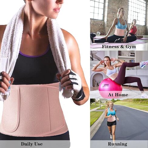 IMAGERIO مشذب الخصر للعرق للنساء والرجال، حزام تدريب الخصر للتدريب، حزام الجسم النحيف لفقدان الوزن، لف البطن، حزام رياضي للبطن، حزام حرق الدهون، دعم الظهر للساونا - مطور in Kuwait