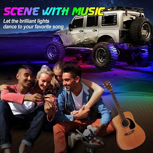 AMONLY 12 Pods RGB Led Rock Lights Kit, Multicolor Underglow Neon Lights with APP Control Timing Function Flashing Music Mode Exterior Light Compatible with Jeep Off Road Car Truck ATV UTV in Saudi Arabia