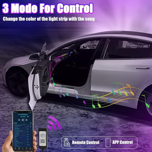 أضواء نيون XINTUO لطراز Tesla 3 Model Y 2023-2020 RGBIC أضواء شريط LED متغيرة اللون للوحة القيادة مع التحكم في التطبيق لملحقات Tesla Model 3 Model Y 2023-2020 in Kuwait