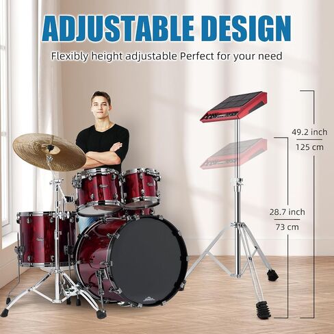 TENTOTEN Electronic Mounting Stand with Plate, Heavy Duty Double Braced Mounting Stand for Electronic Modules & Controller Multi Pads and Drum Pads in Saudi Arabia