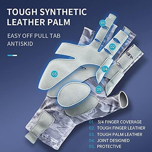 Fishing Gloves for Men Women Gifts UPF50+ Sun UV Protection Kayaking Rowing Paddling Fish Handling Saltwater Freshwater in Saudi Arabia
