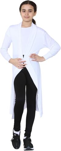 Loxdonz Kids Long Open Front Cardigan Coverup Boyfriend Cardigan Sweater for Girl's Beach Cover ups Kimono Maxi Duster in Kuwait